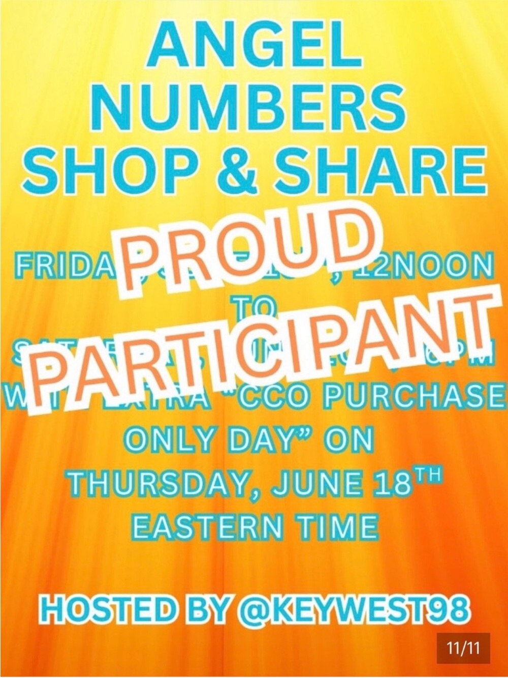 Angel Numbers Shop & Share Proud Participant Graphic Poster - Orange